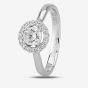 1888 Collection Platinum Brilliant Cut 0.50ct Diamond Floating Halo Ring DSR21