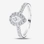1888 Collection Platinum Pear Cut 0.70ct Diamond Halo Cluster Ring RC2031