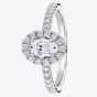 1888 Collection Platinum Oval Cut 0.70ct Diamond Halo Cluster Ring RC2028