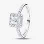 1888 Collection Platinum Princess Cut 0.77ct Diamond Halo Cluster Ring RC2022