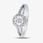 1888 Collection Platinum Brilliant Cut 1.20ct Diamond Split-Shoulders Cluster Ring DSC64