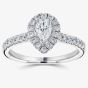 1888 Collection Platinum Pear-Cut 1.18ct Diamond Halo Cluster Ring RC2031