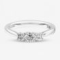 1888 Collection Platinum 0.57ct Certificated Round Cut Diamond Three Stone Ring R3-145(.57CT PLUS)