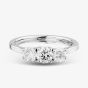 1888 Collection Platinum Certificated 1.00ct Round Cut Diamond Three Stone Ring R3-145(1.00CT PLUS)