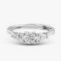 1888 Collection Platinum 1.00ct Certificated Round & Pear Cut Diamond Three Stone Ring R3-2033(5X3)(1.0CT PLUS)
