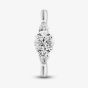 1888 Collection Platinum 0.69ct Certificated Oval & Pear Cut Three Stone Ring R3-2034(.60CT PLUS)