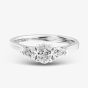 1888 Collection Platinum Certificated 0.69ct Oval & Pear Cut Diamond Three Stone Ring R3-2034(6X4)(.69CT PLUS)