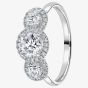 1888 Collection Platinum 1.10ct Certificated Brilliant Cut Diamond Triple Cluster Ring R3-2042(5X5)