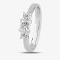 1888 Collection Platinum 0.70ct Certificated Princess Cut Diamond Trilogy Ring R3-263(.70CT PLUS)