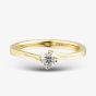 1888 Collection 18ct Yellow Gold Certificated 0.25ct Round Cut Diamond Twist Solitaire Ring RI-137(.25CT PLUS)