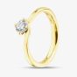 1888 Collection 18ct Yellow Gold 0.33ct Certificated Round Cut Diamond Twist Solitaire Ring RI-137(.33CT PLUS)