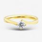 1888 Collection 18ct Yellow Gold 0.33ct Certificated Round Cut Diamond Twist Solitaire Ring RI-137(.33CT PLUS)