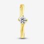 1888 Collection 18ct Yellow Gold 0.33ct Certificated Round Cut Diamond Twist Solitaire Ring RI-137(.33CT PLUS)