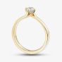 1888 Collection 18ct Yellow Gold Certificated 0.40ct Round Cut Diamond Twist Ring RI-137(.40CT PLUS)