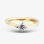 1888 Collection 18ct Yellow Gold Certificated 0.50ct Round Cut Diamond Twist Ring RI-137(.50CT PLUS)