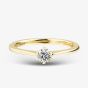1888 Collection 18ct Yellow Gold Certificated 0.25ct Round Cut Diamond Six Claw Solitaire Ring RI-144(.25CT PLUS)