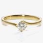 1888 Collection 18ct Yellow Gold Brilliant Cut 0.33ct Diamond Twisted Solitaire Ring RI-137