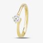 1888 Collection 18ct Yellow Gold Brilliant Cut 0.40ct Diamond Twisted Solitaire Ring RI-137