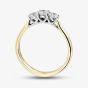 1888 Collection 18ct Yellow Gold Certificated 0.57ct Round Cut Diamond Three Stone Ring R3-145(.57CT PLUS)