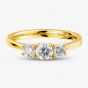 1888 Collection 18ct Yellow Gold 0.81ct Certificated Round Cut Diamond Three Stone Ring R3-145(.75CT PLUS)
