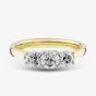 1888 Collection 18ct Yellow Gold Certificated 1.00ct Round Cut Diamond Three Stone Ring R3-145(1.00CT PLUS)