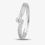 1888 Collection 18ct White Gold 0.30ct Certificated Brilliant Cut Diamond Shoulder Set Solitaire Ring RI-137B(4.0)(.20CT PLUS)