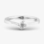 1888 Collection 18ct White Gold 0.25ct Certificated Round Cut Diamond Twist Solitaire Ring RI-137(.25CT PLUS)
