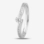 1888 Collection 18ct White Gold Brilliant Cut 0.31ct Diamond Shoulder-Set Solitaire Ring RI-137B