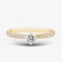 1888 Collection 9ct Yellow Gold 0.40ct Brilliant Cut Diamond Twist Solitaire Shoulder Set Ring RSP01-9Y-0.25-H-SI2