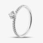 1888 Collection 9ct White Gold 0.40ct Brilliant Cut Diamond Twist Solitaire Shoulder Set Ring RSP01-9W-0.25-H-SI2