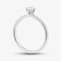 1888 Collection 9ct White Gold 0.48ct Brilliant Cut Diamond Twist Solitaire Shoulder Set Ring RSP01-9W-0.33-H-SI2