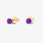 Tivon 18ct Yellow Gold Brilliant Cut Amethyst Four Claw Stud Earrings EY-0855-AM