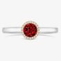 Tivon 18ct White Gold & Brilliant Cut 0.60ct Garnet Halo Ring RTT-1637-GR
