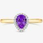 Tivon 18ct Yellow Gold Pear Cut Amethyst Diamond Set Ring RTT-1644-AM