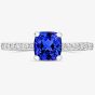 Tivon 18ct White Gold Brilliant Cut Diamond & 1.71 Cushion Cut Tanzanite Ring RW-2006-TZ