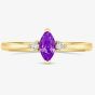 Tivon 18ct Yellow Gold Marquise Cut 0.40ct Amethyst Three Stone Ring RY-1642-AM