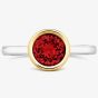 Tivon 18ct Two Colour Rubover Garnet Single Stone Ring RTT-1660-GR M