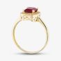 9ct Yellow Gold Emerald Cut Red Cubic Zirconia Cluster Ring RBE047R