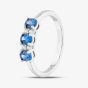 Sterling Silver Oval Cut Blue & Brilliant Cut White Cubic Zirconia Ring S2227