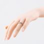 Sterling Silver Blue & White Cubic Zirconia Wishbone Ring S2219