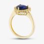 9ct Yellow Gold Blue Cubic Zirconia Heart Cluster Ring RBD026YSA