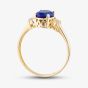 9ct Yellow Gold Oval Cut Blue Cubic Zirconia Three Stone Ring RBE045B