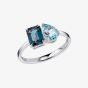 9ct White Gold Multi Cut Blue Topaz Ring GR631