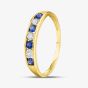 9ct Yellow Gold Blue & Clear Cubic Zirconia Half Eternity Ring PR02470SA