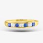 9ct Yellow Gold Blue & Clear Cubic Zirconia Half Eternity Ring PR02470SA