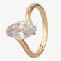 9ct Two Colour Gold Marquise-cut Cubic Zirconia Solitaire Twist Ring 3272/CZ