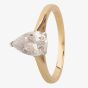 9ct Two Colour Gold Pear-cut Cubic Zirconia Solitaire Ring 3210/CZ