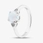 Sterling Silver White Opal Diamond Heart Ring S2277