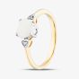 Silver Gold Plated White Opal Diamond Heart Ring S2277Y