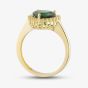 9ct Yellow Gold Green Cubic Zirconia Heart Halo Ring RBD026YEM